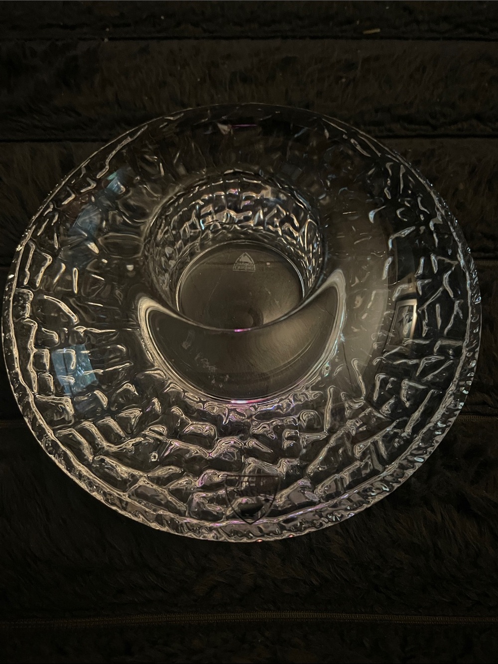Orrefors Crystal Designed by Lars Hellston Discus Votive Candle Holder, 5 1/2"